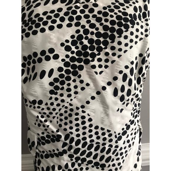 Abe Schrader 1960s short sleeved MOD black and white V-neck calf length dress - Picture 7 of 9